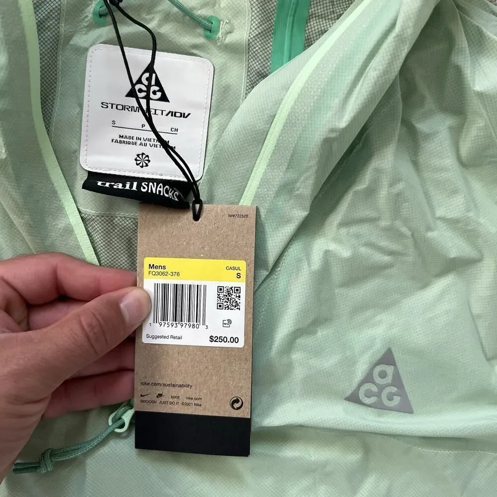 Nike ACG Trail Snack Storm-FIT ADV Jacket Green Men’s Size Small FQ3062-376 NWT